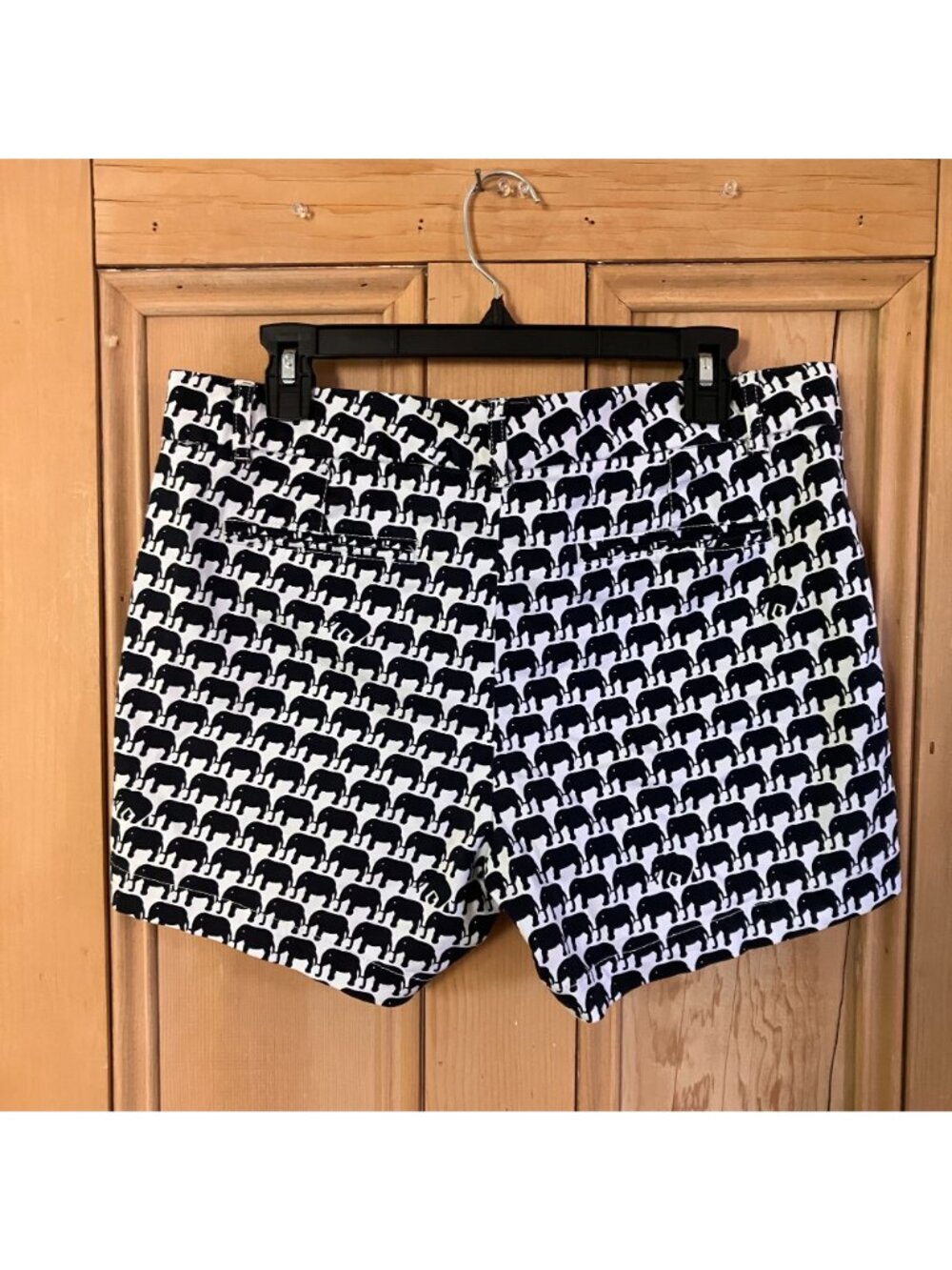Banana Republic Womens Milly Collection Elephant Shorts Sz 10 White Black SP EXC - Picture 10 of 12